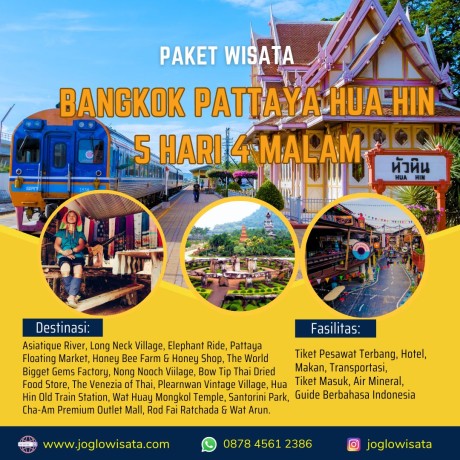 Paket Wisata Bangkok Pattaya Hua Hin 5 Hari 4 Malam