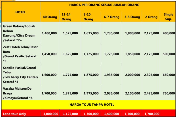 harga paket wisata bandung lembang 3 hari 2 malam